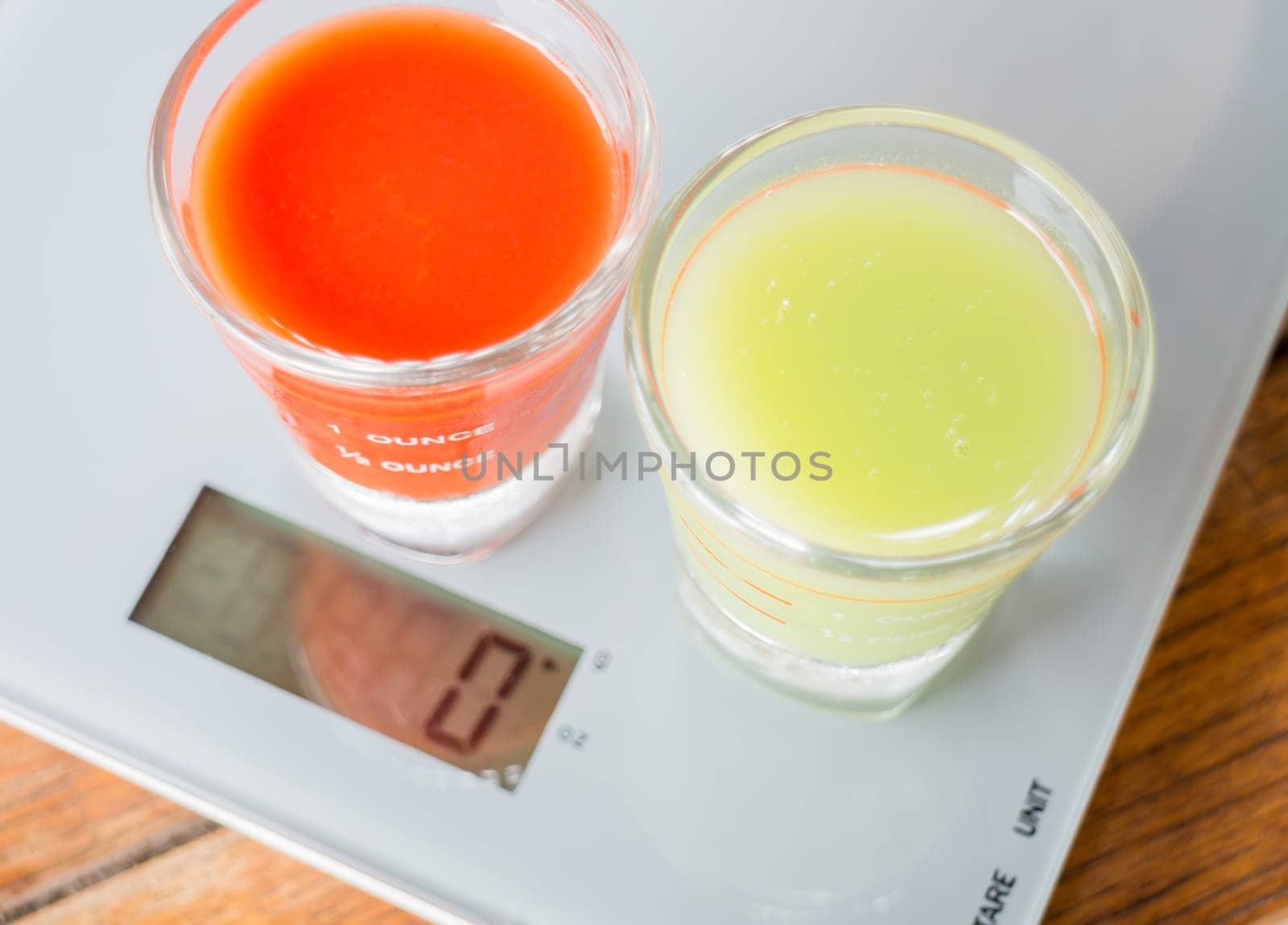 Freshly squeezed juices for diet, stock photo