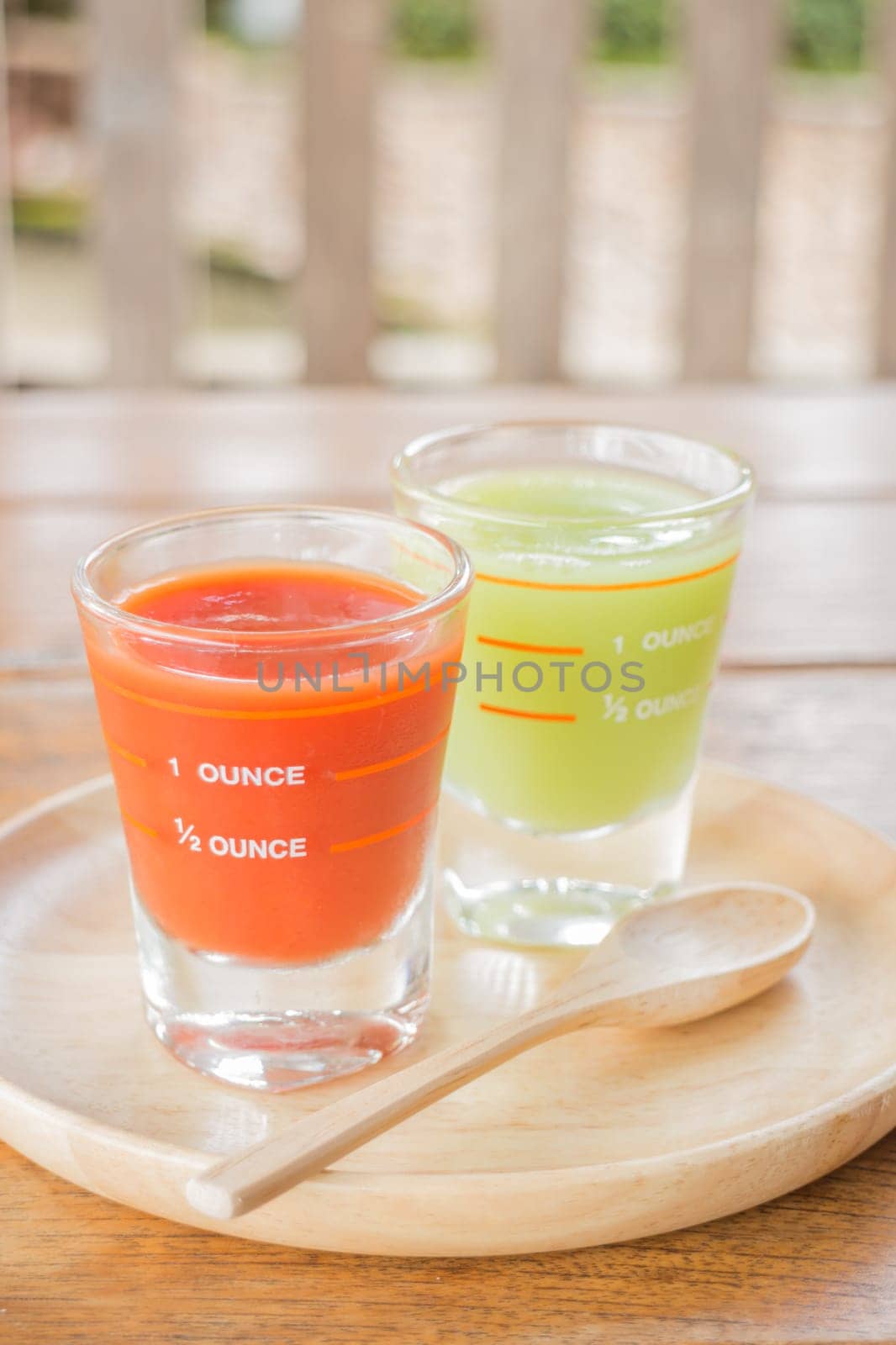 Freshly squeezed juices for diet, stock photo