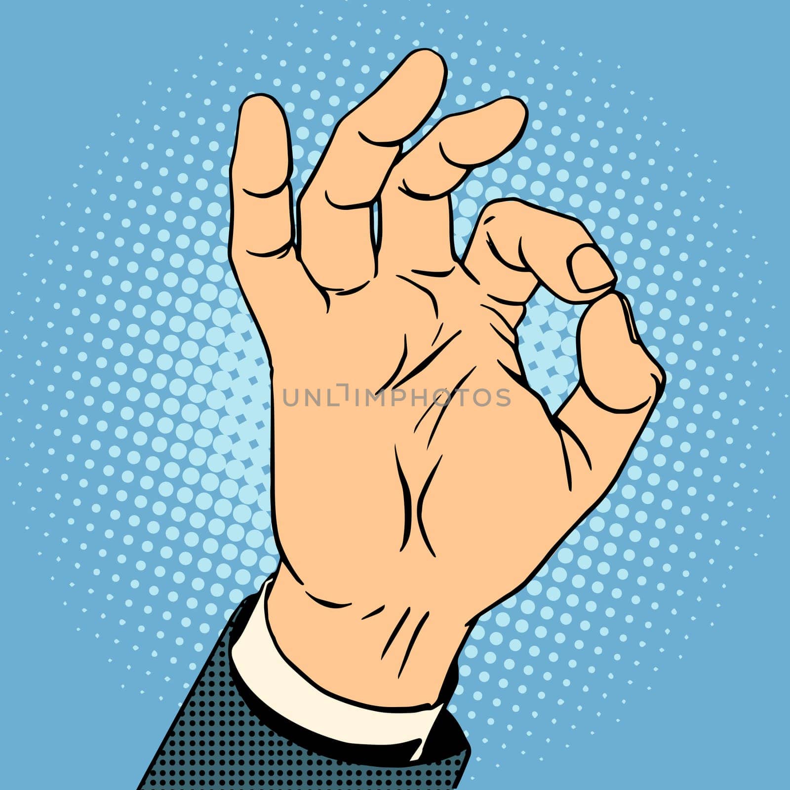 Okay gesture the business concept of quality pop art retro style