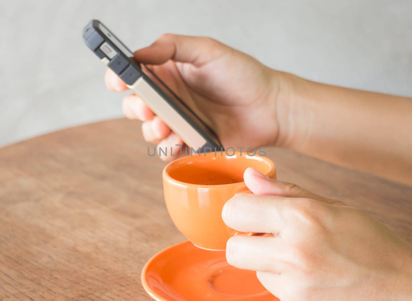 Hand holding smart phone online business, stock photo