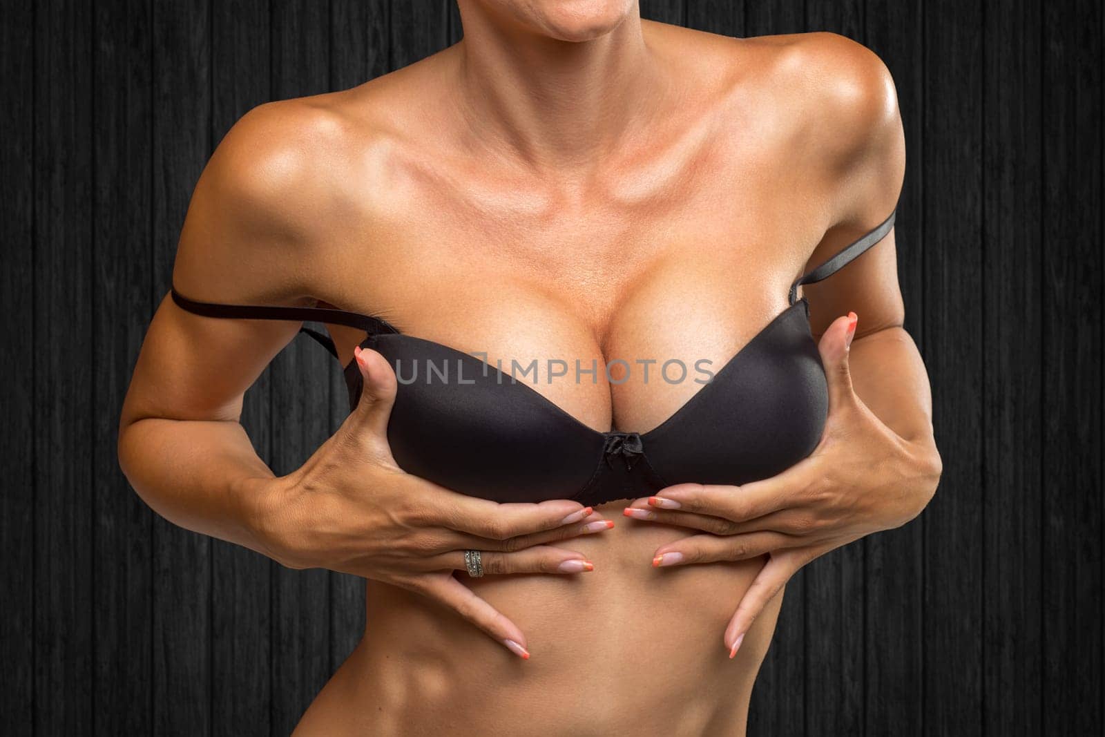 Big Breasts Lady In Sexy Corset Underwear