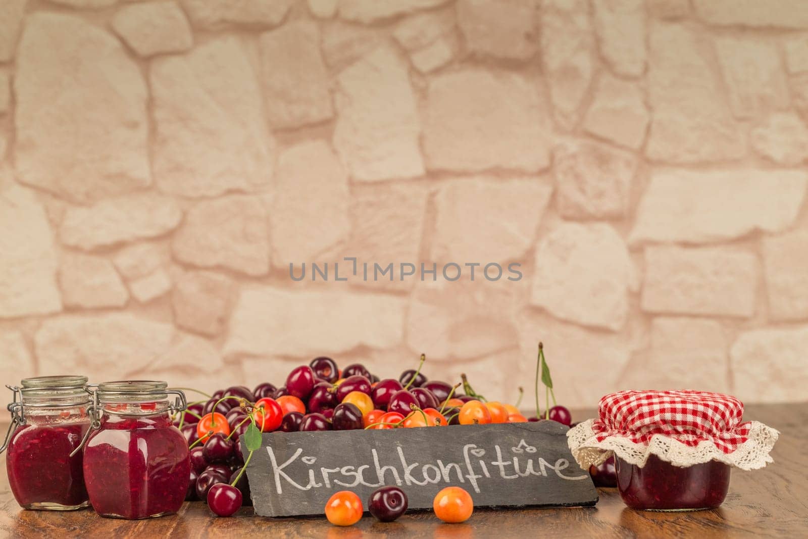 Cook cherry jam