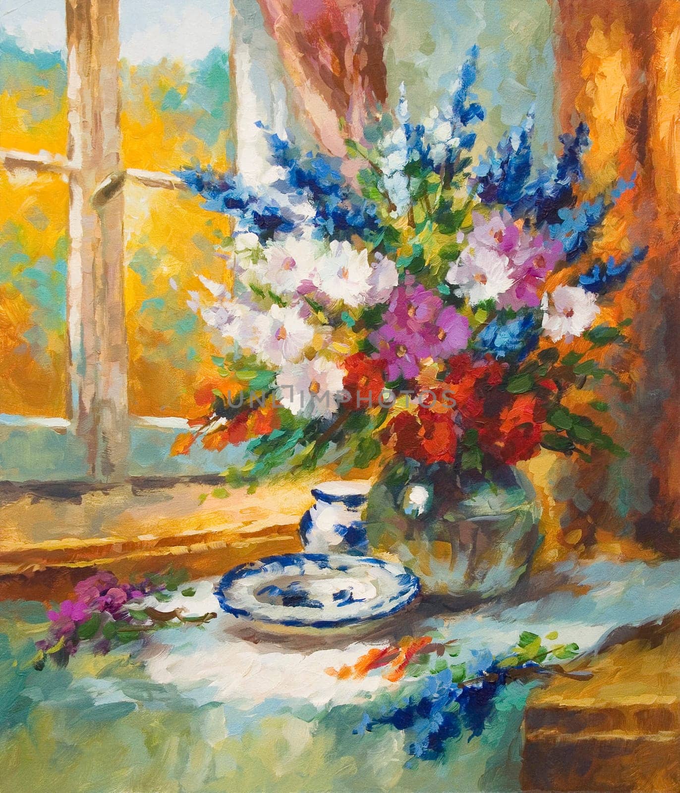 painting flowers colorful motif