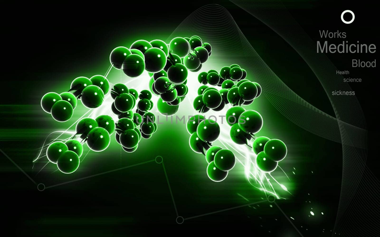 Digital illustration DNA structure in colour background