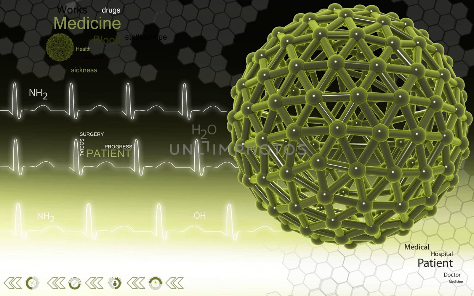 Digital illustration of gene in colour background