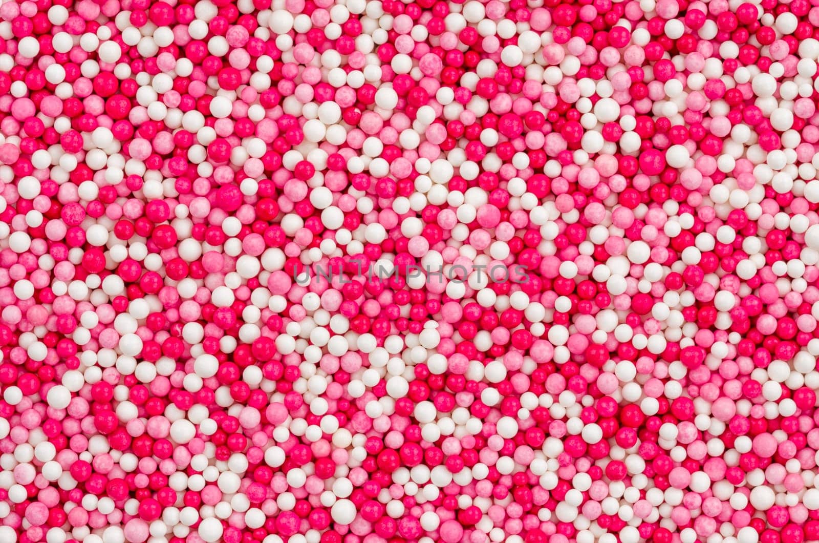 Sugar decor - pink and red beads