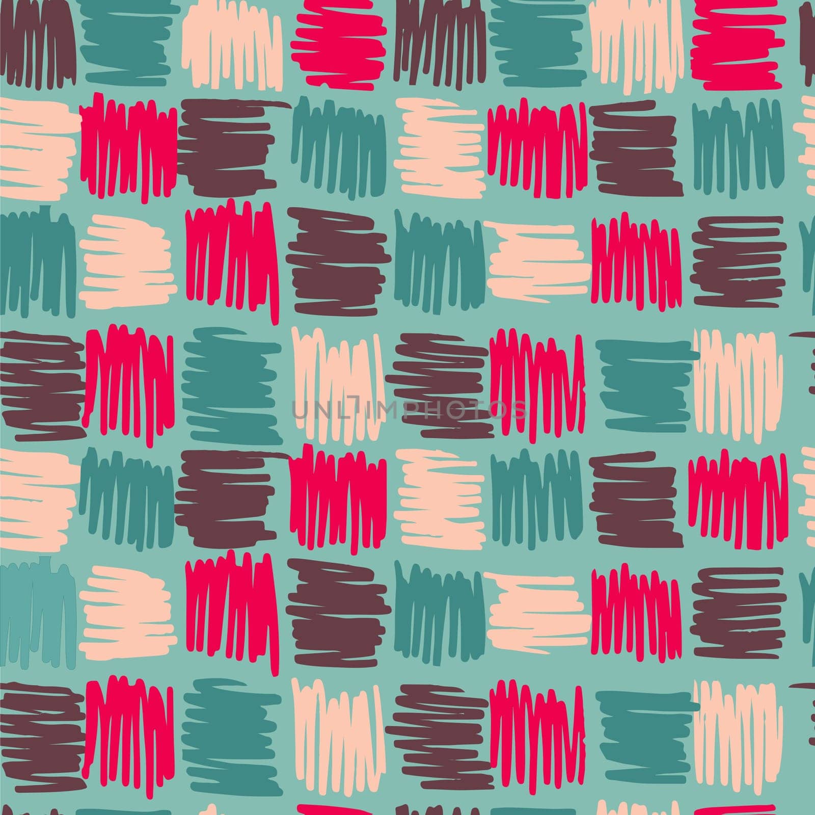 Geometry squares seamless pattern vintage boho style background. Ideal for wrapping paper, fabric design or web backdrop. EPS10 vector file.