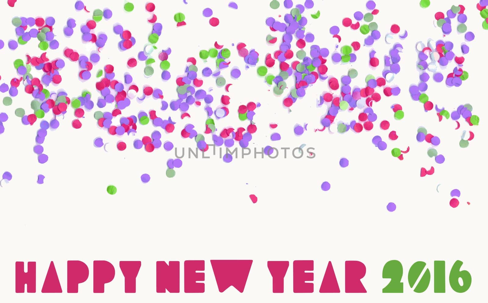 Happy new Year celebration 2016 banner with party confetti template background. Ideal for holiday greeting card, print poster and web. EPS10 vector.
