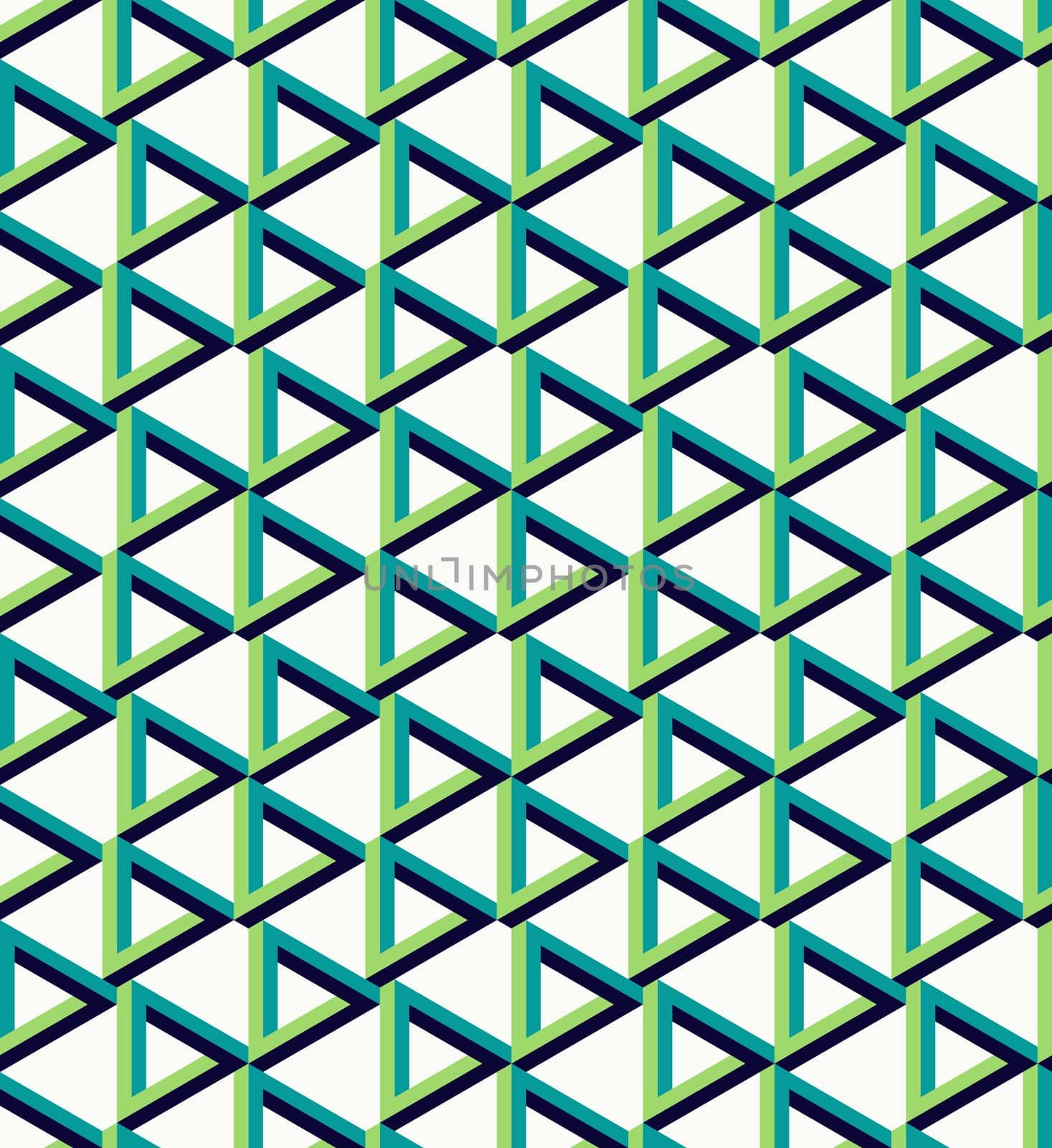 Abstract isometric 3d impossible triangle sign seamless pattern background. Ideal for fabric design, wrapping paper print and website backdrop. EPS10 vector file.