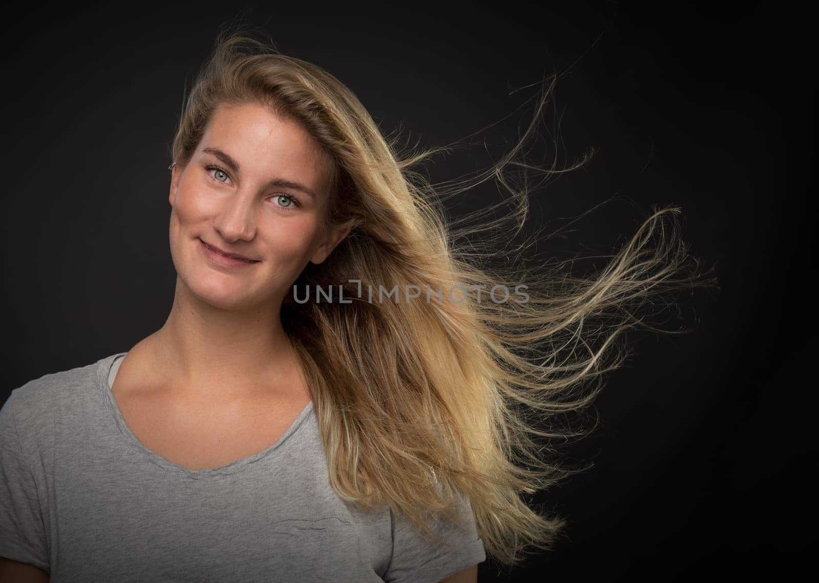 Teenager with waving hair