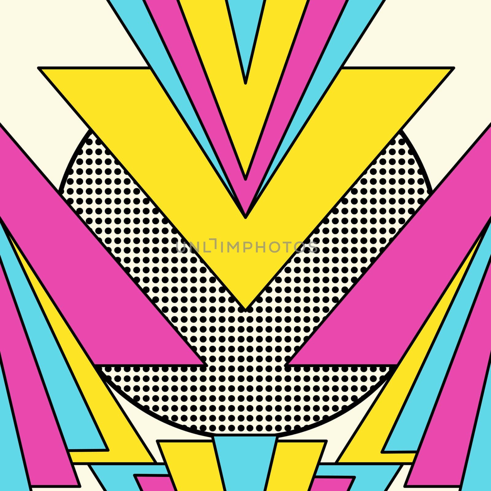 Retro vintage 80s memphis geometric fashion style seamless pattern illustration background. Ideal for fabric design, paper print and website backdrop. EPS10 vector file.