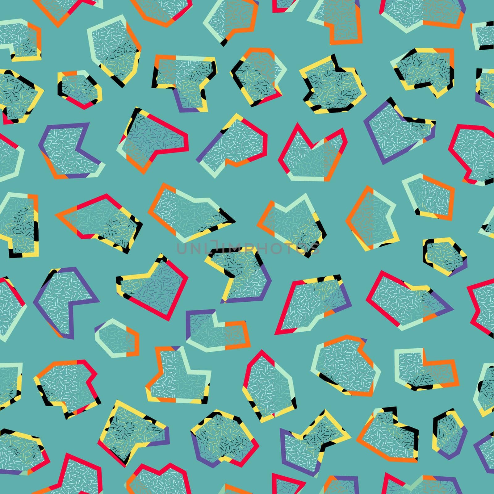 Retro vintage 80s memphis fashion style seamless pattern illustration background. Ideal for fabric design, paper print and website backdrop. EPS10 vector file.