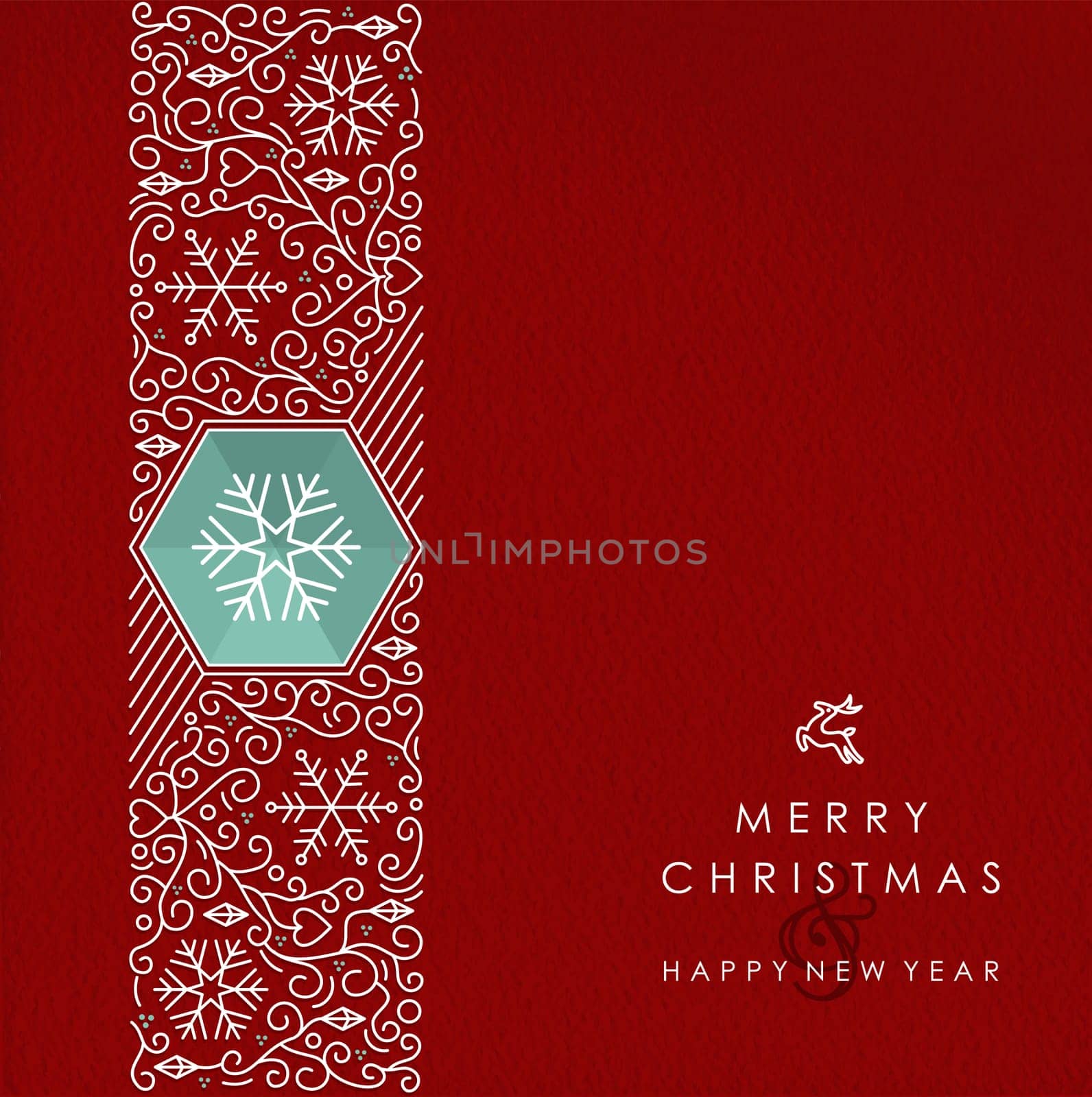 Merry Christmas and Happy New Year vintage line monogram style background. Ideal for holiday greeting cards or online marketing campaigns. EPS10 vector file.