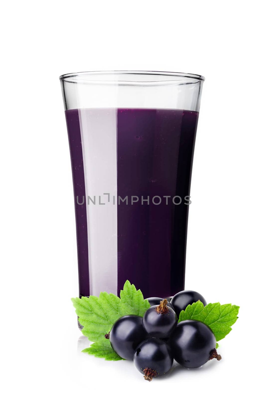 Fresh black currant smoothie in highball glass