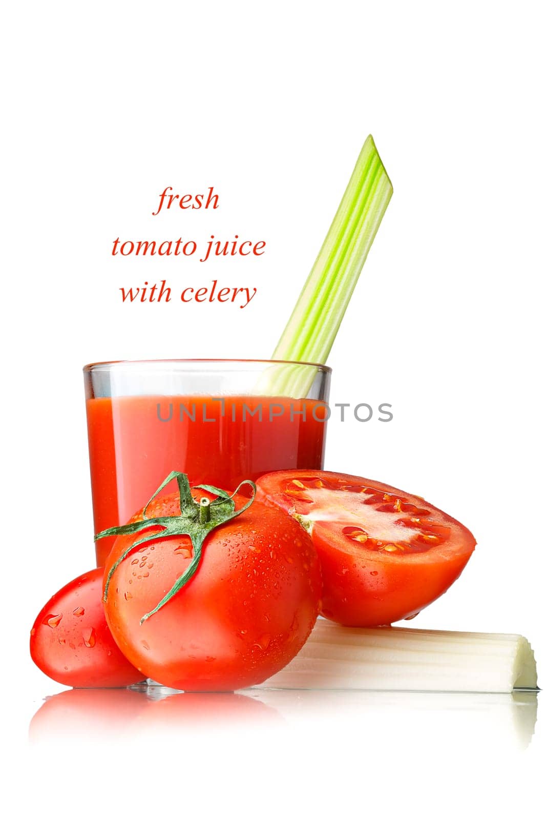 Fresh tomato juice with celery