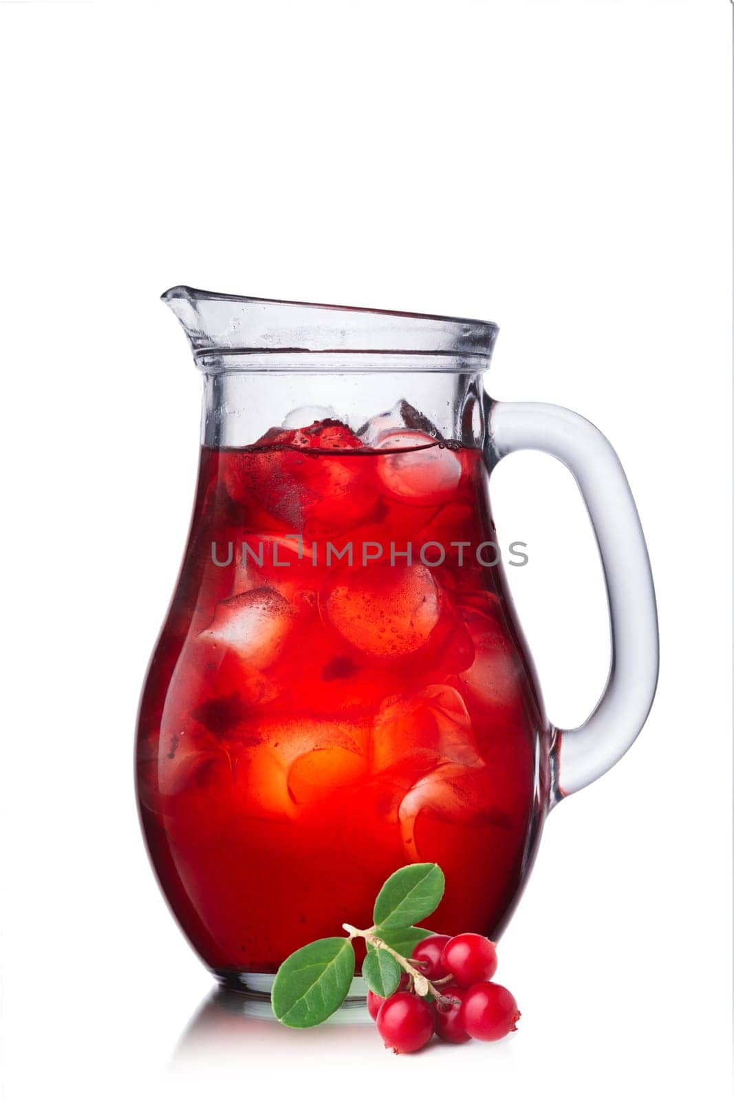 Cowberry juice in pitcher