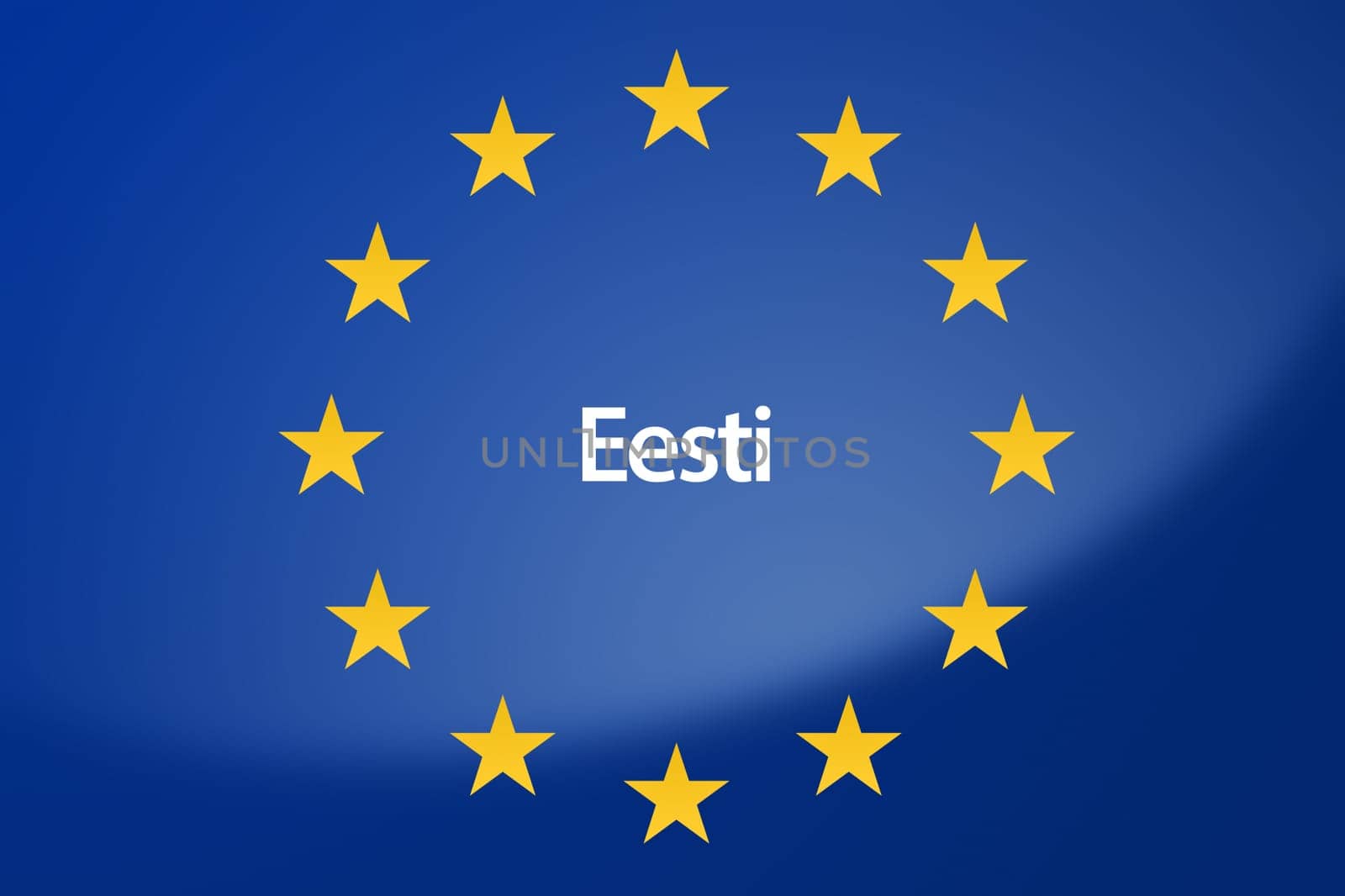 Illustration of European Union flag - labeled with Estonia in estonian language