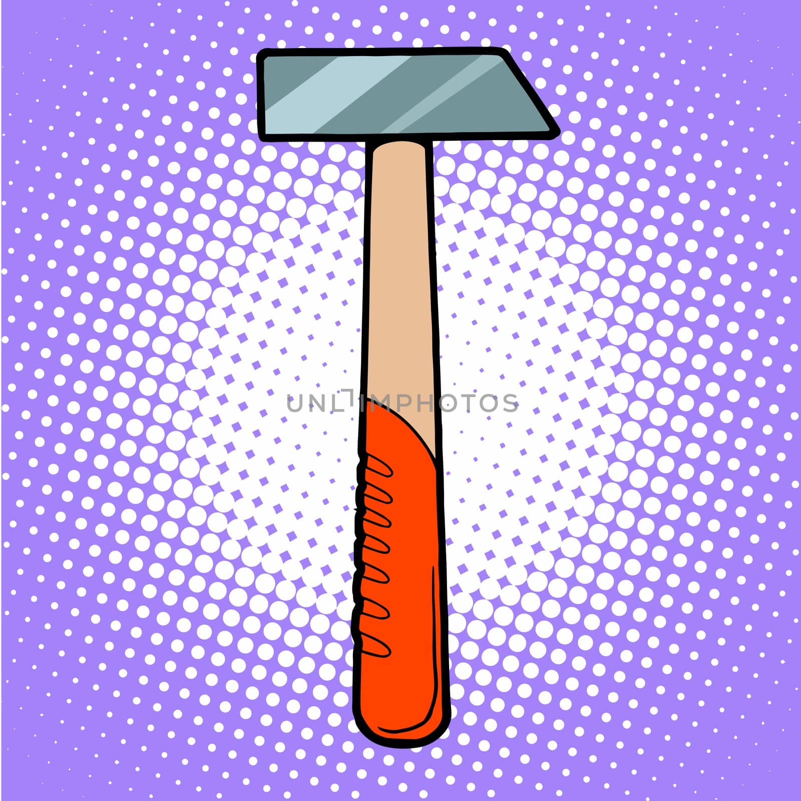 The hammer is a carpenters tool pop art retro style