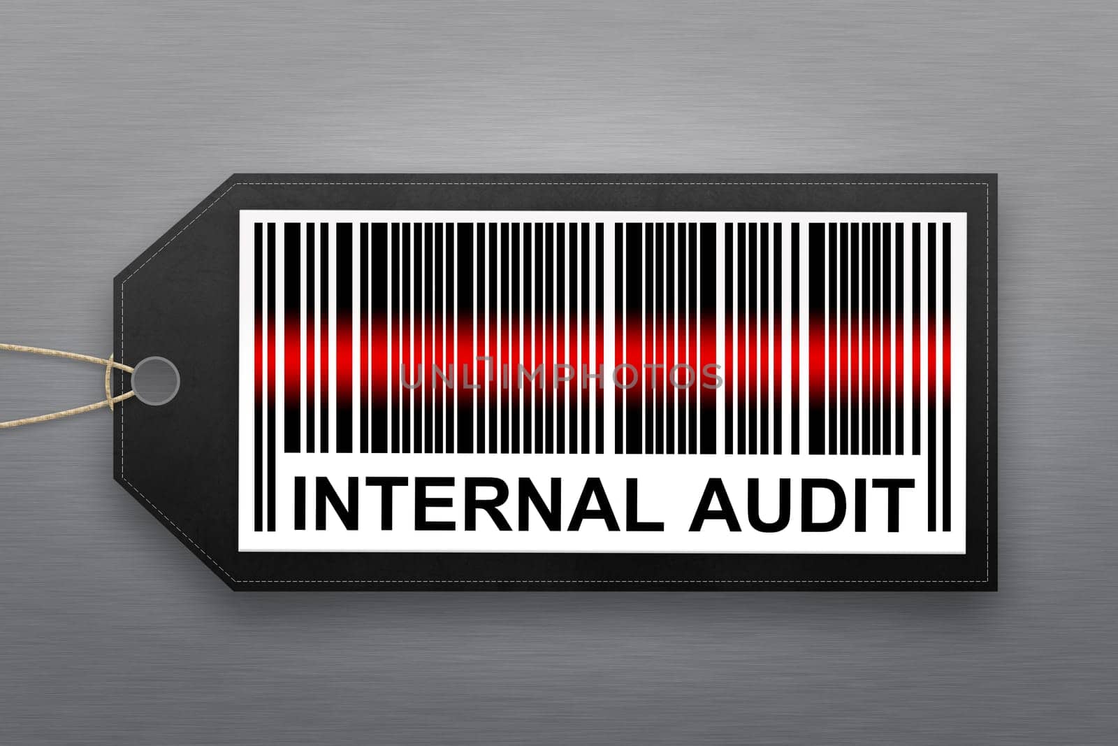 internal audit barcode with stainless steel background