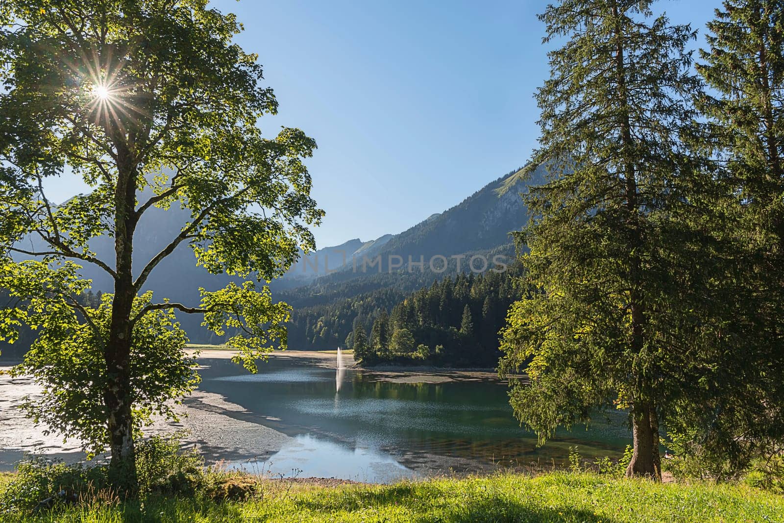 upper lake in the backlight