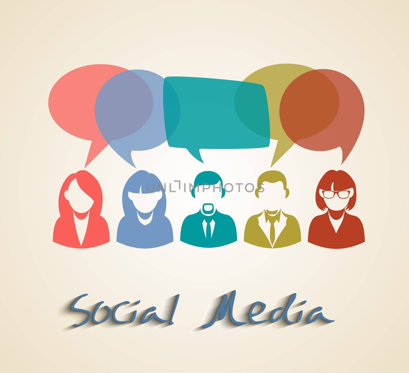 Social media people group. Chat and forum concept illustration. EPS10 vector file with transparency layers.