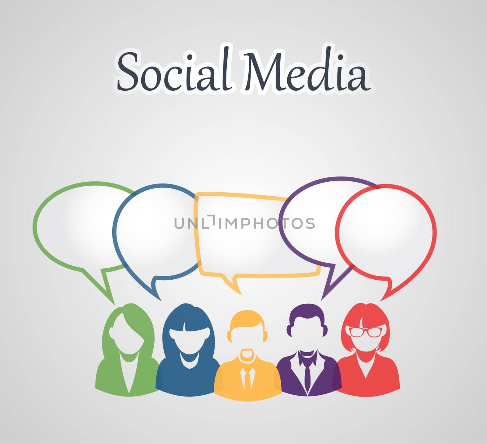 Social media people group. Chat and forum concept illustration. EPS10 vector file with transparency layers.