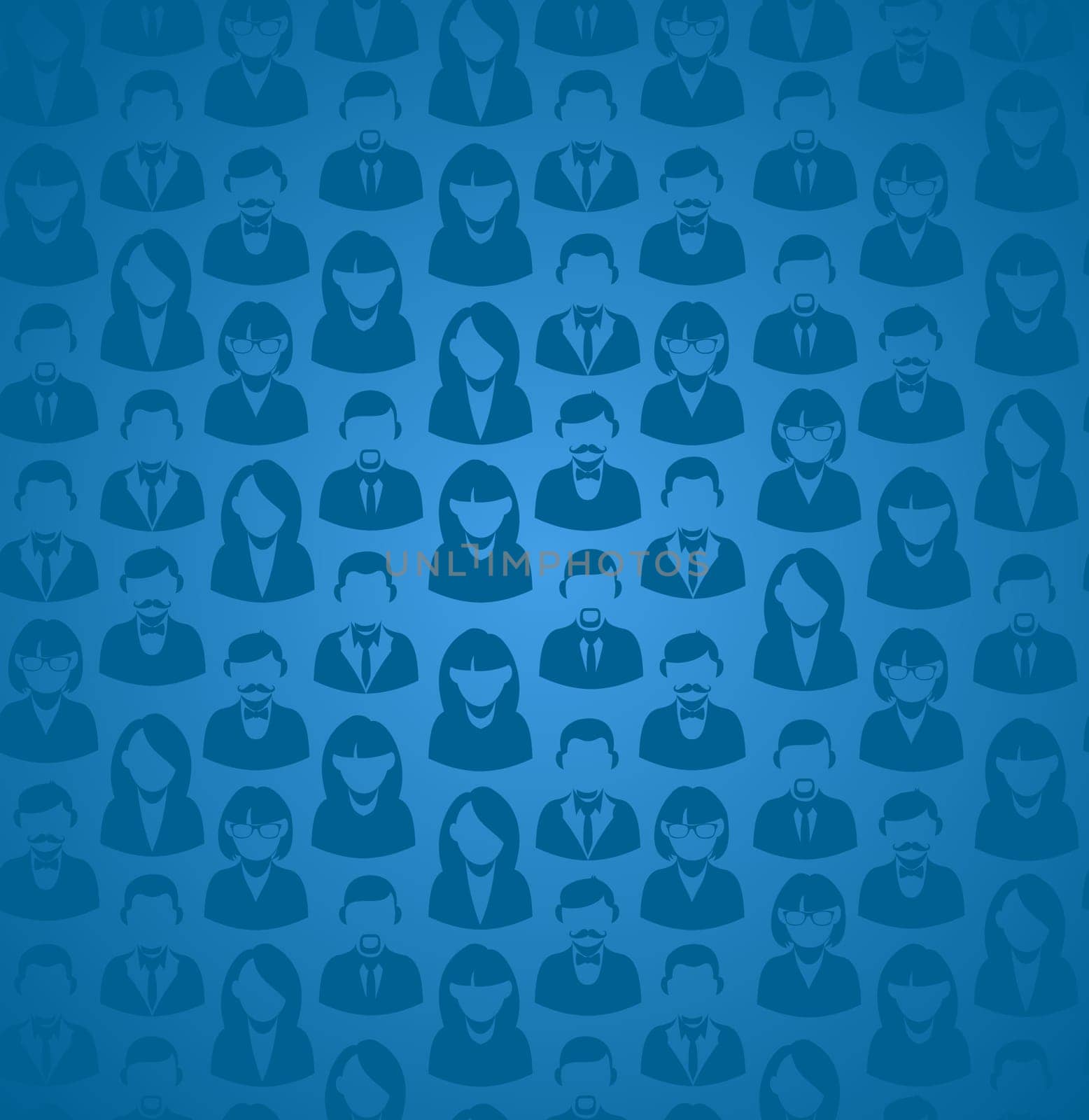 Social media work group concept in blue seamless pattern background. EPS10 vector file with transparency layers.