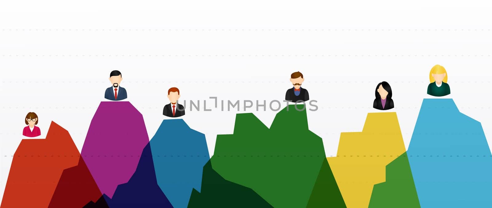 Colorful network business people diagram infographic. EPS10 vector file with transparency layers..