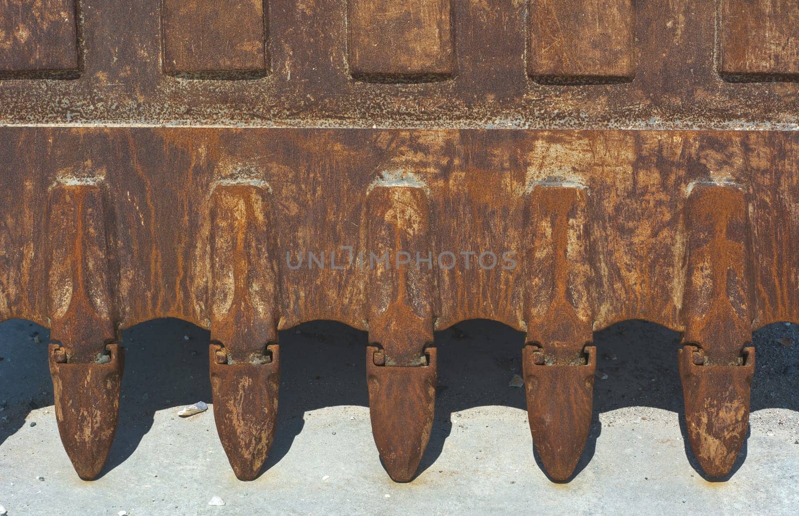 Teeth of Excavator Bucket as Artistic Construction Machinery