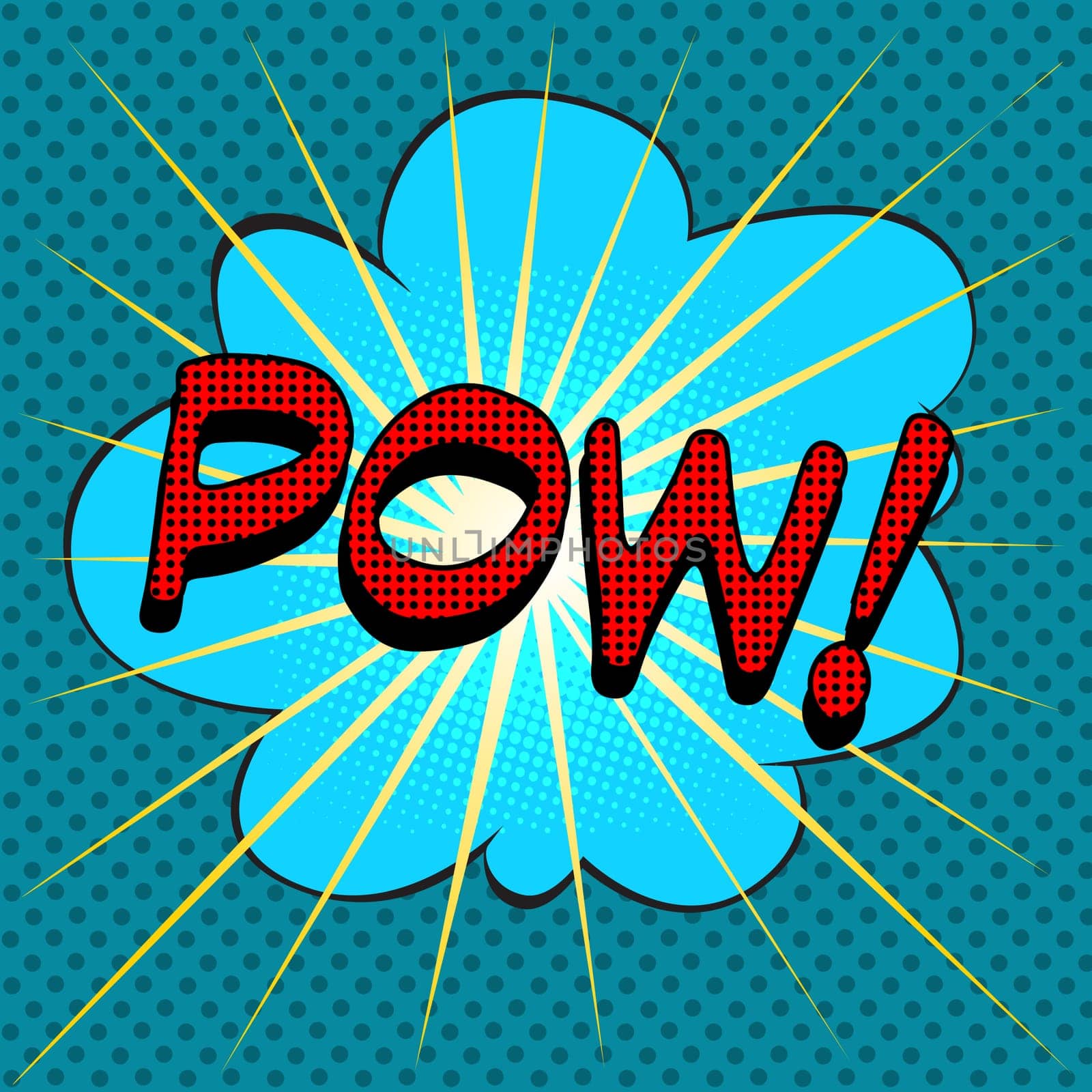 word pow comic book pop art retro style