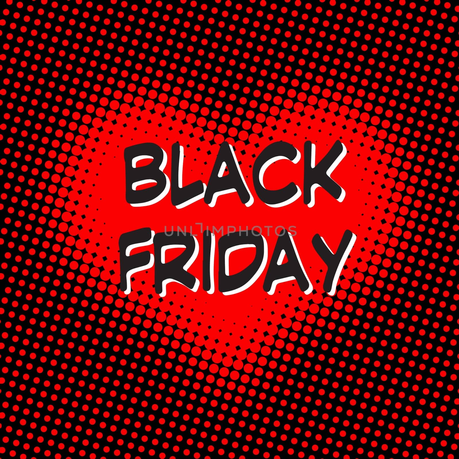 Black Friday sales love pop art retro style