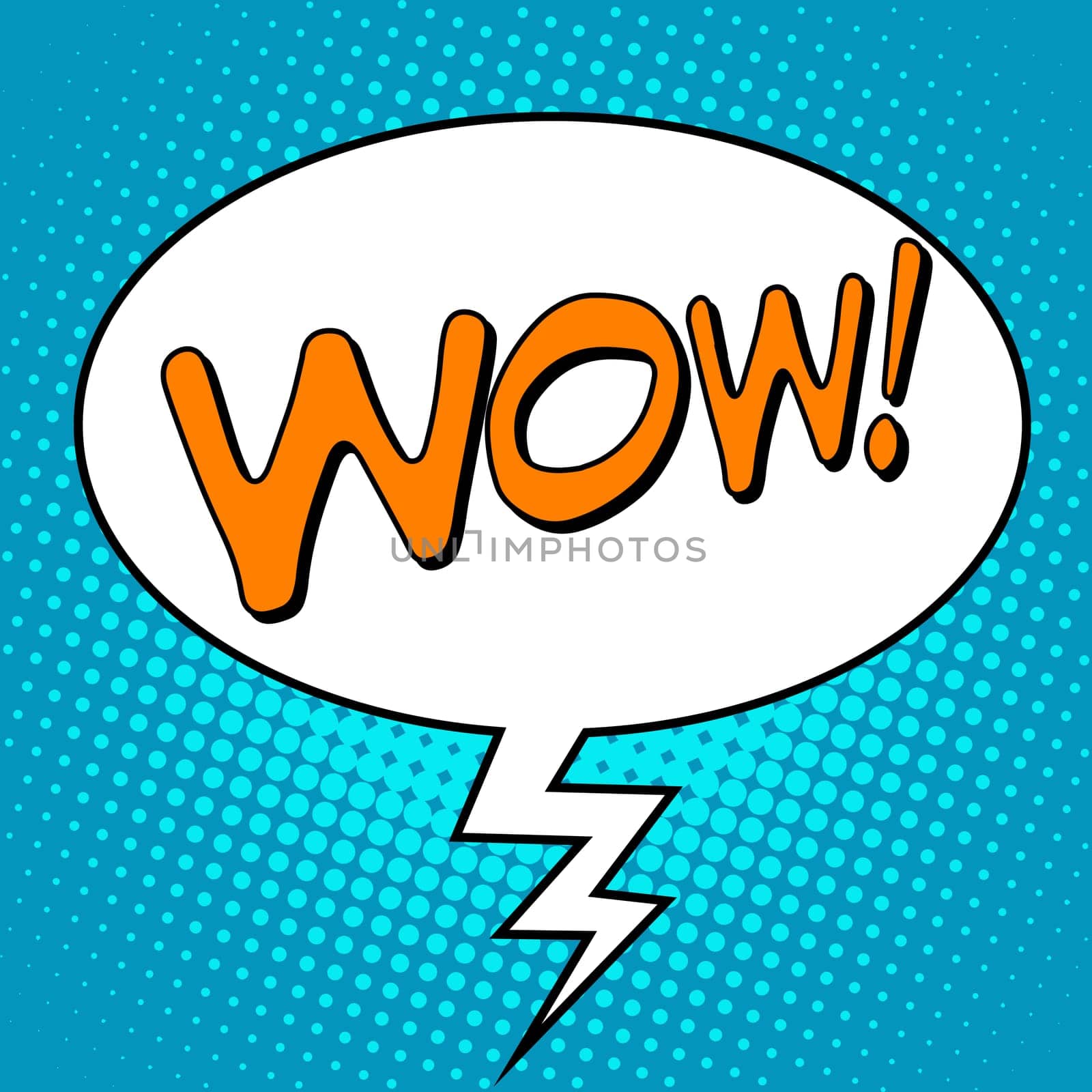 Wow comic bubble word pop art retro style