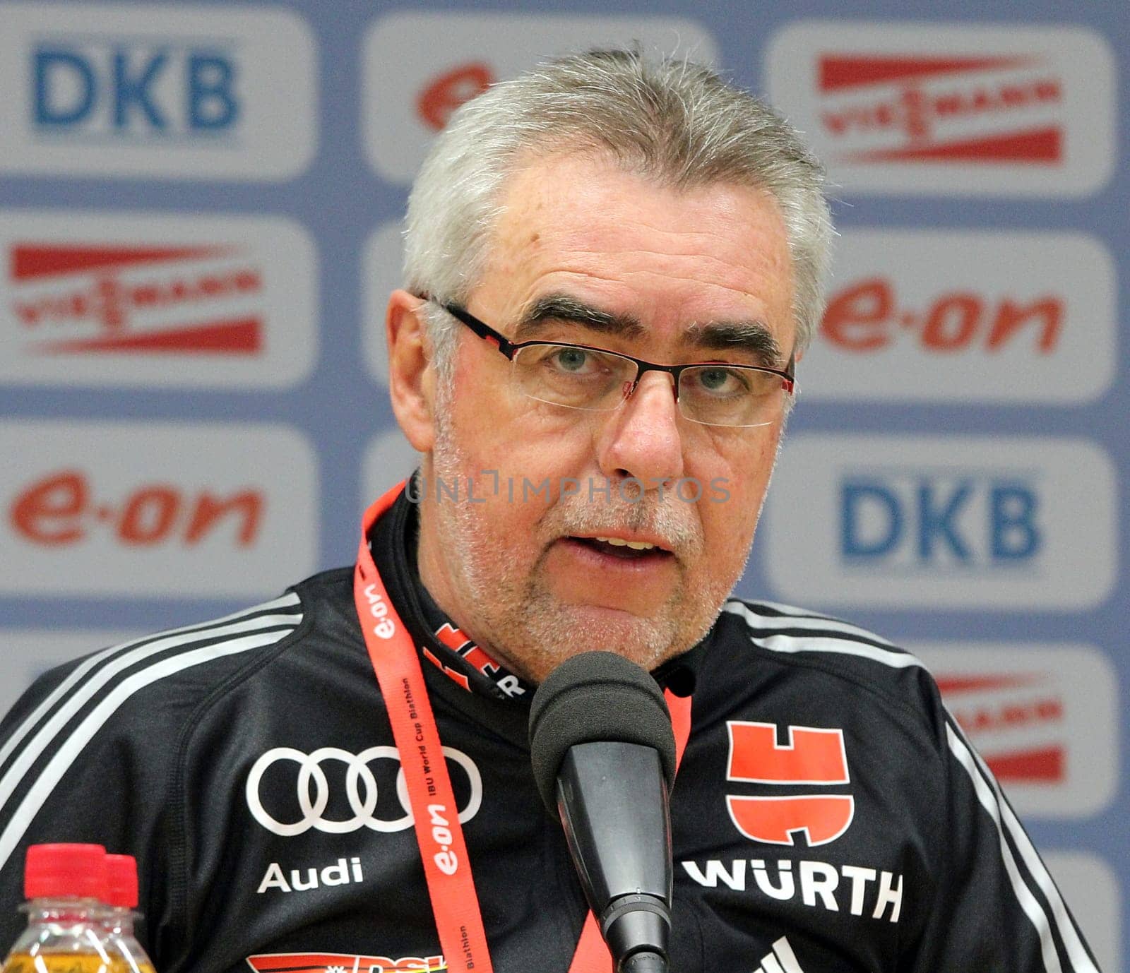 The national coach of the German biathlon team,Uwe Müßiggang