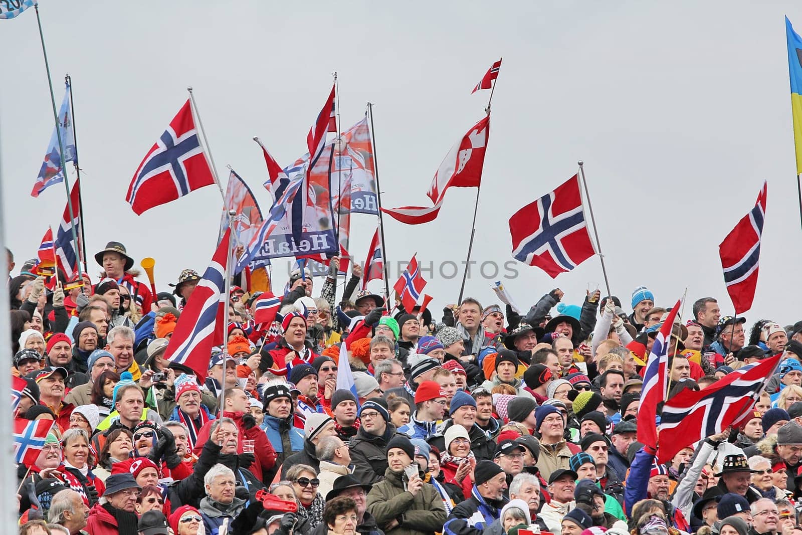 Biathlon fans from Norway
