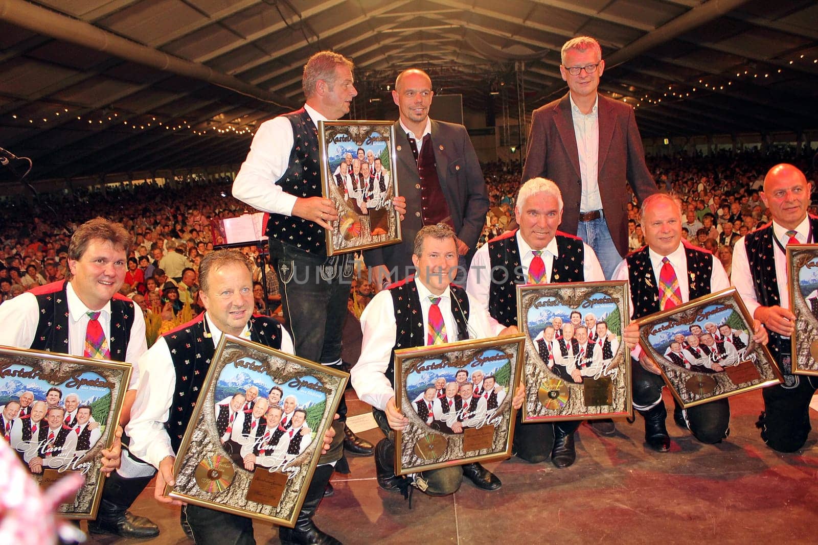 The Kastelruther Spatzen at the Spatzenfest 2012 in Kastelruth - are awarded 'Platinum' by the production company Koch.