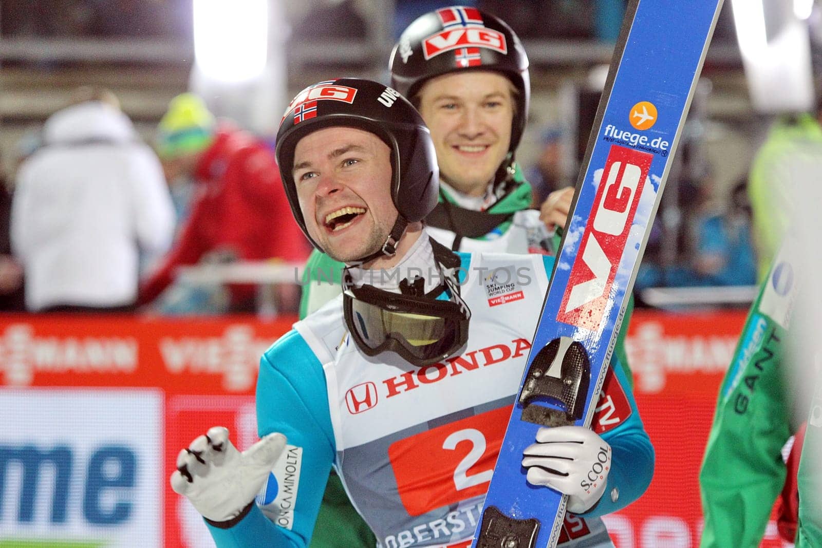 Anders Jacobsen celebrates his victory at the Four Hills Tour in Oberstdorf