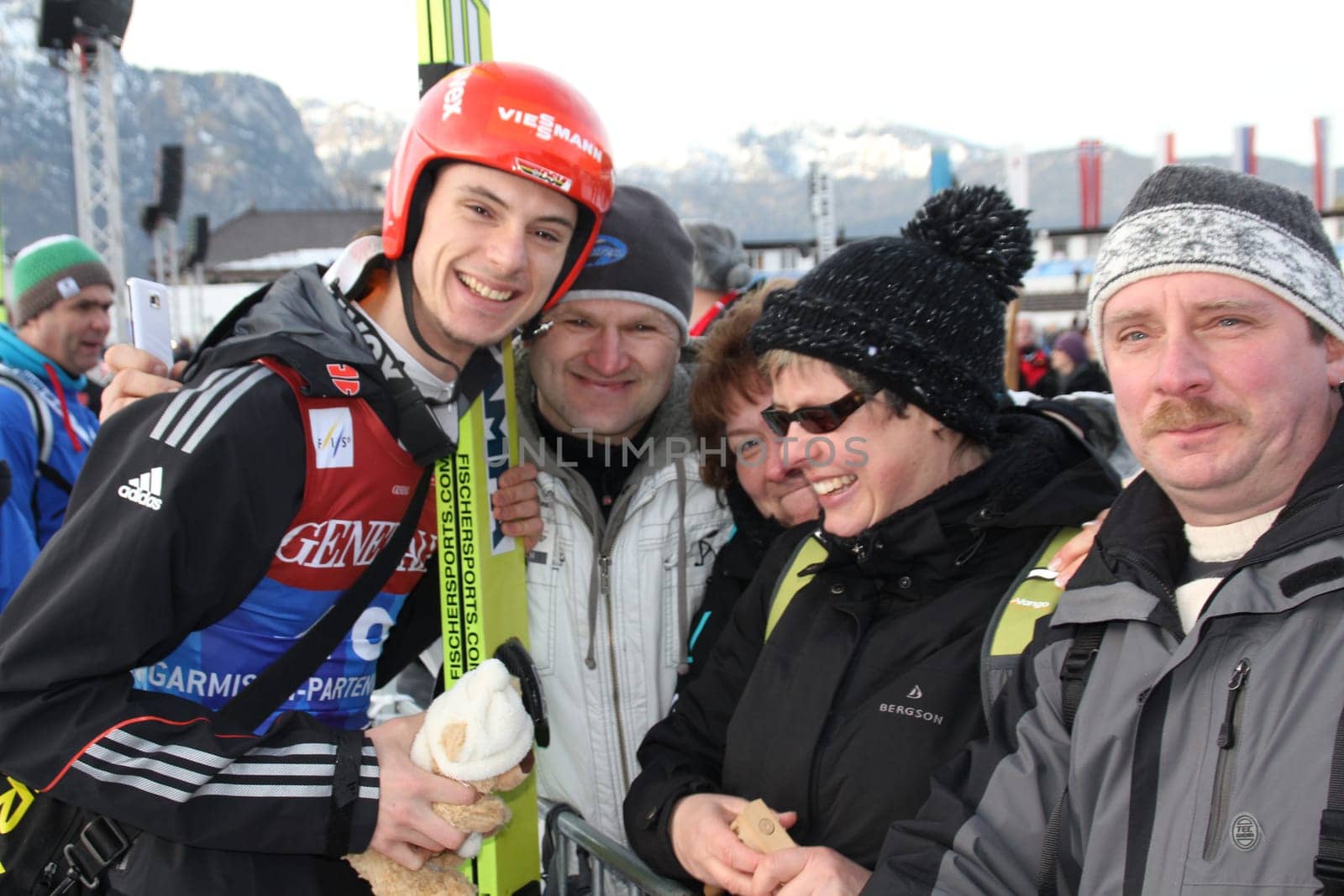 Andeas Wank with fans in Garmisch-Partenkirchen