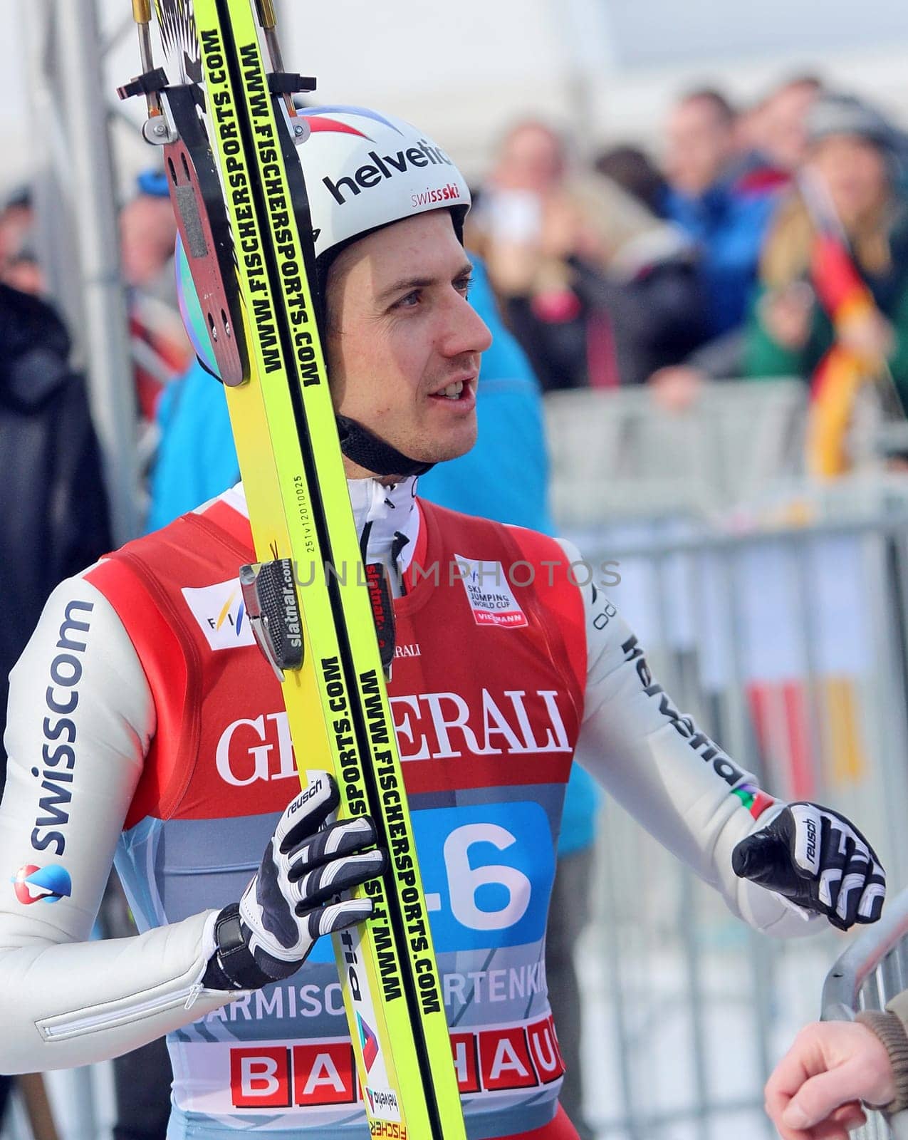 Olympic champion Simon Ammann from Switzerland at the New Year's Ski Jumping in Garmisch-Partenkirchen 2013