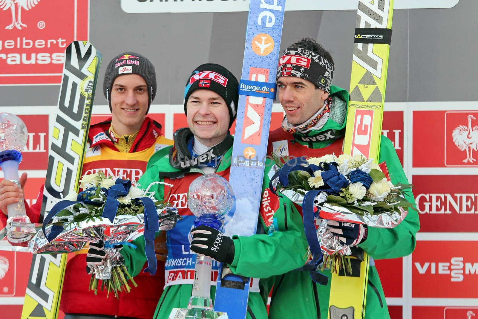 Winning types: from left to right: Schlierenzauer,Jacobsen,Bardal