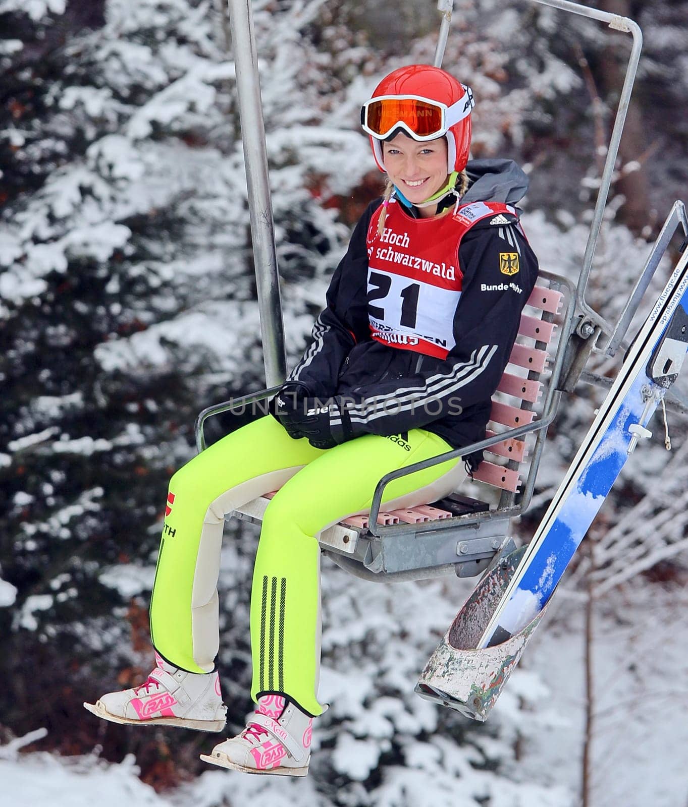 Melanie Faisst in the lift