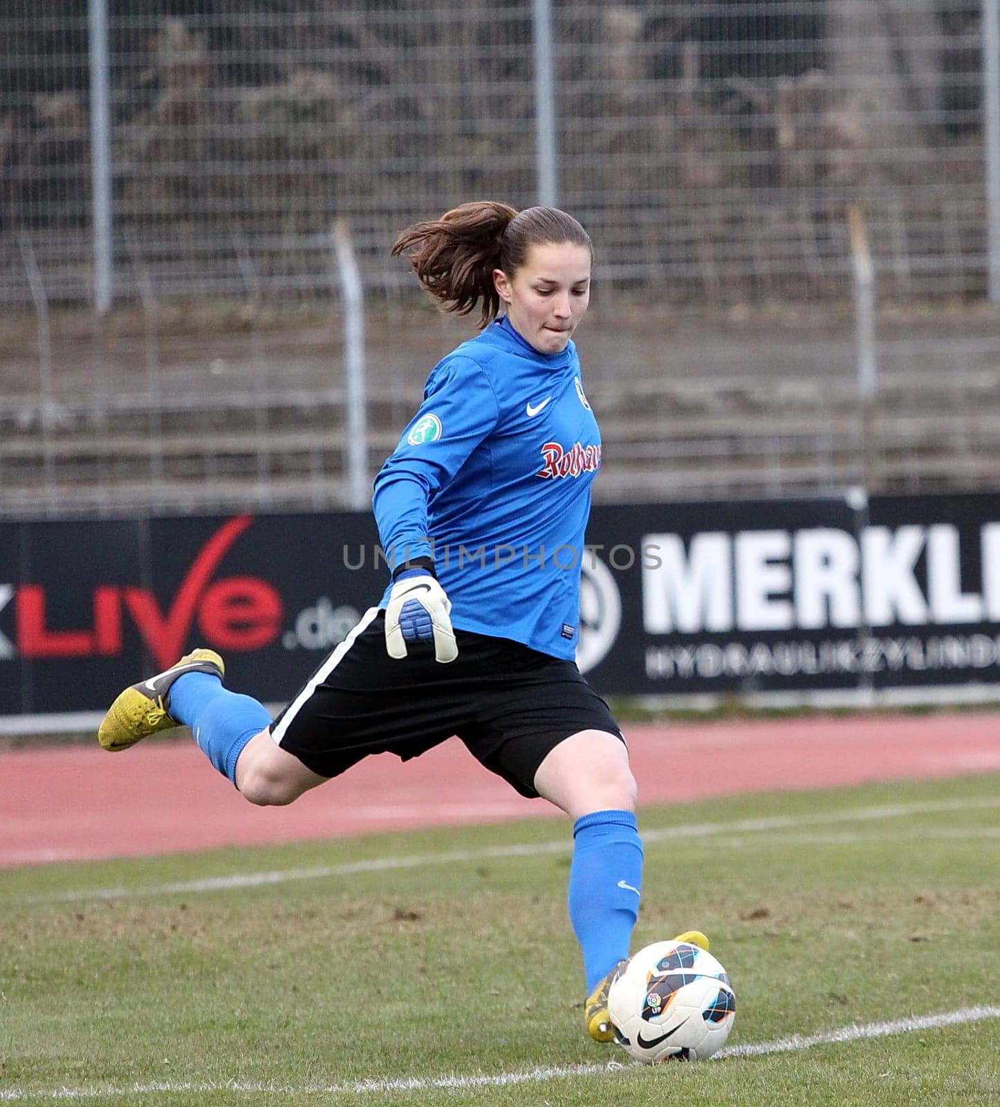 DFB-Pokal Semi-final: SC Freiburg - VfL Wolfsburg on 2.03.2013 0:5 (0:1)- Goalkeeper Laura Benkarth from SC Freiburg