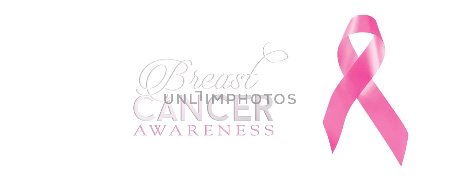 Breast cancer awareness pink ribbon background with text, includes clipping path to cut and paste on top of a design. Ideal for social media cover or charity header.