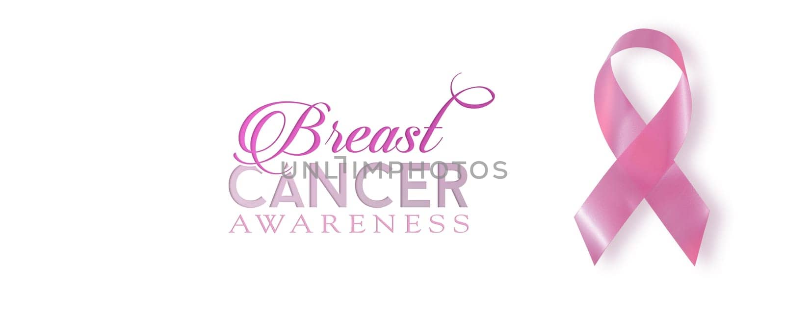 Breast cancer awareness pink ribbon background with text, includes clipping path to cut and paste on top of a design. Ideal for social media cover or charity.