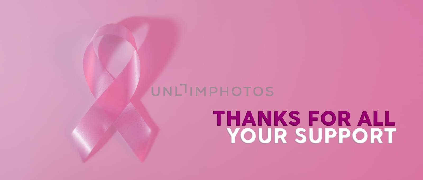 Breast cancer awareness pink ribbon background with text, includes clipping path to cut and paste on top of a design. Ideal for social media cover or charity.