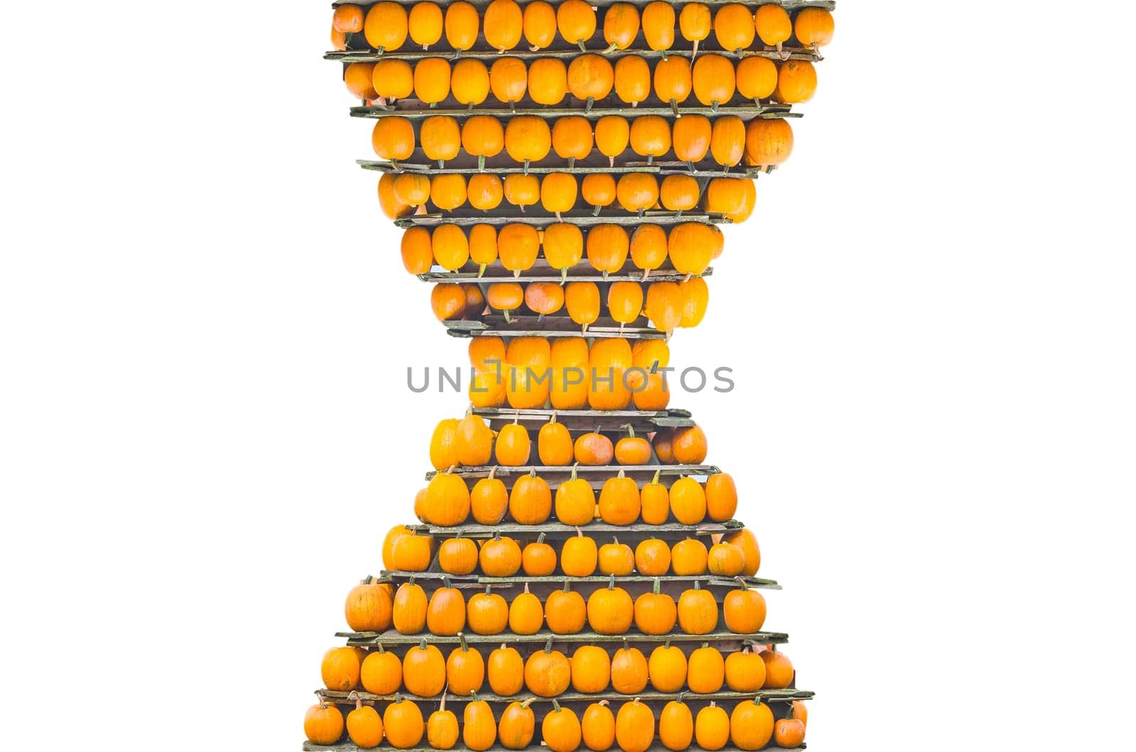 Decorative stacked pumpkins in pyramid shape. Exempted.