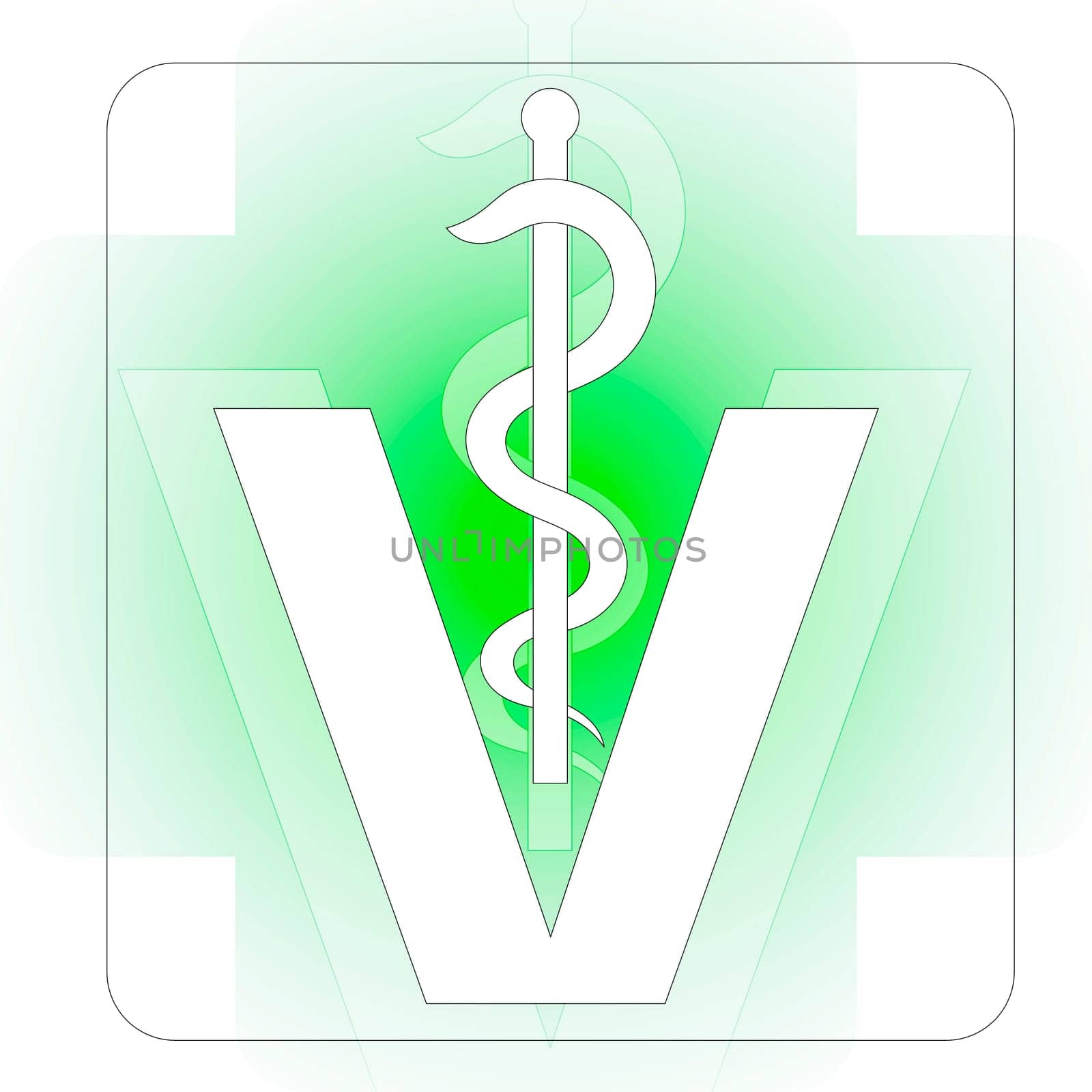 veterinary shield button graphic äskulapstab v