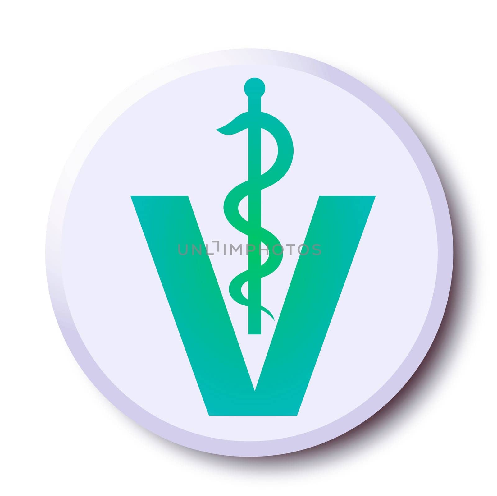 veterinary shield button graphic äskulapstab v