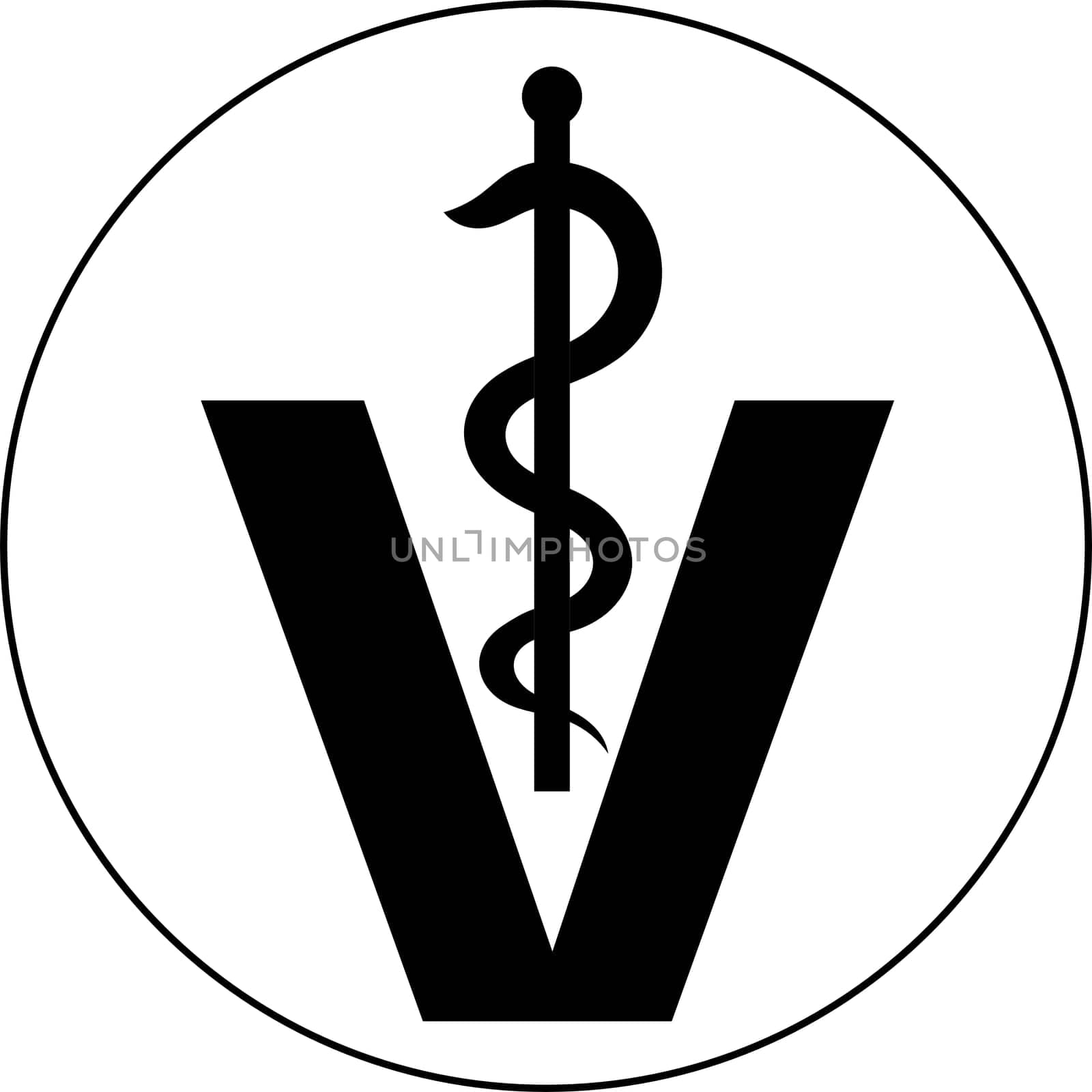 veterinary shield button graphic äskulapstab v
