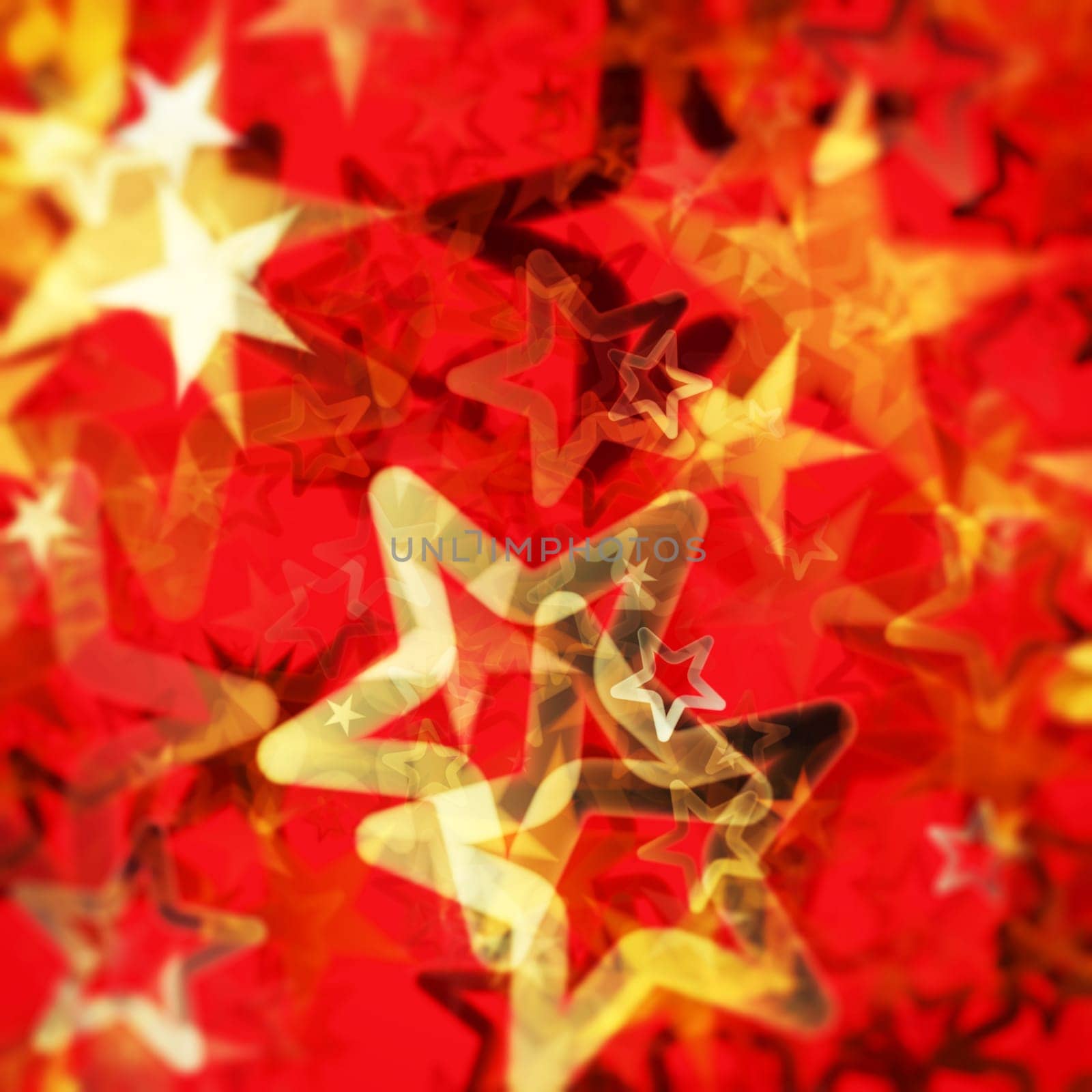 Christmas card with red and gold stars