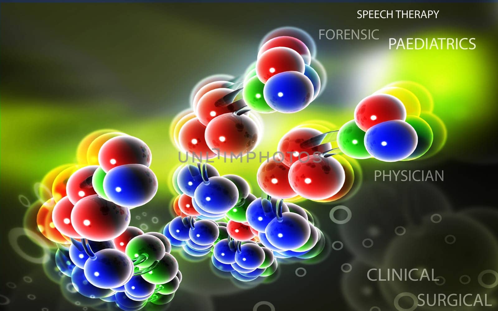 Digital illustration DNA structure in colour background